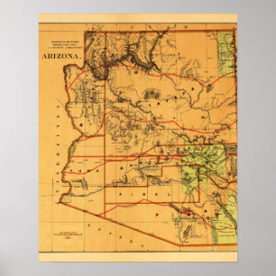 Territorium ArizonaPanoramakarteArizona Poster