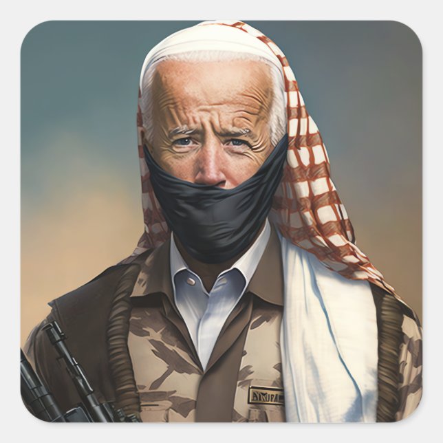 Terrorist Joe Biden Quadratischer Aufkleber (Vorderseite)