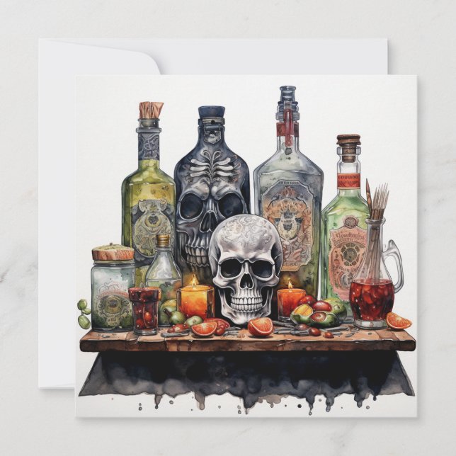 👻 🍹 Terrors & Tequila Party 🍹 👻 Halloween Einladung (Vorderseite)