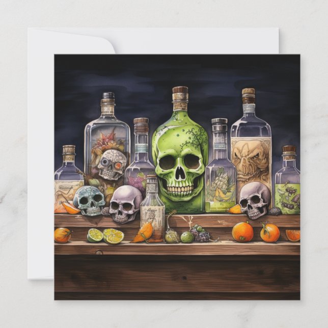 👻 🍹 Terrors & Tequila Party 🍹 👻 Halloween Einladung (Vorderseite)