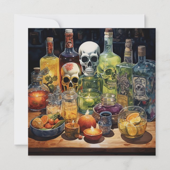 👻 🍹 Terrors & Tequila Party 🍹 👻 Halloween Einladung (Vorderseite)