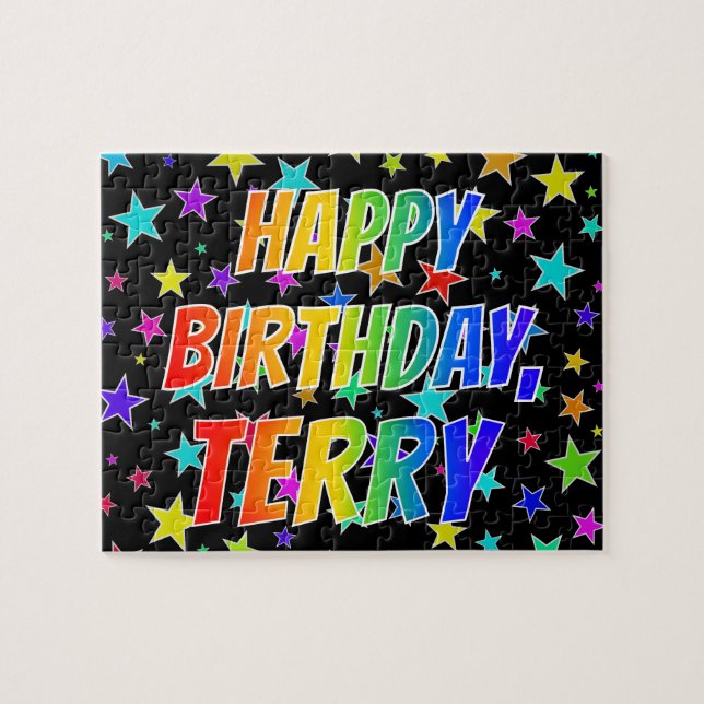 "TERRY" Vorname, Spaß "GLÜCKLICHER GEBURTSTAG" Puzzle (Horizontal)