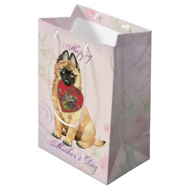 Tervuren Heart Mama Medium Geschenktasche Mittlere Geschenktüte (Vorderseite Schrägansicht)