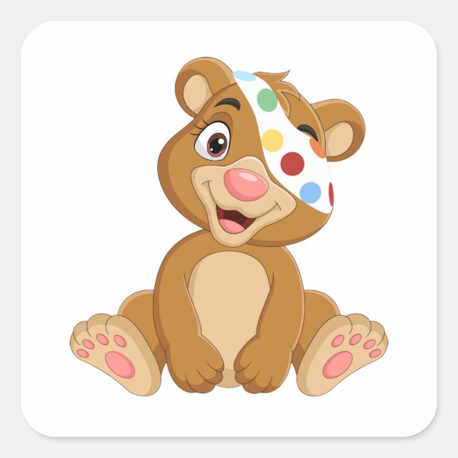 Tesco Pudsey Bear Quadratischer Aufkleber (Vorderseite)