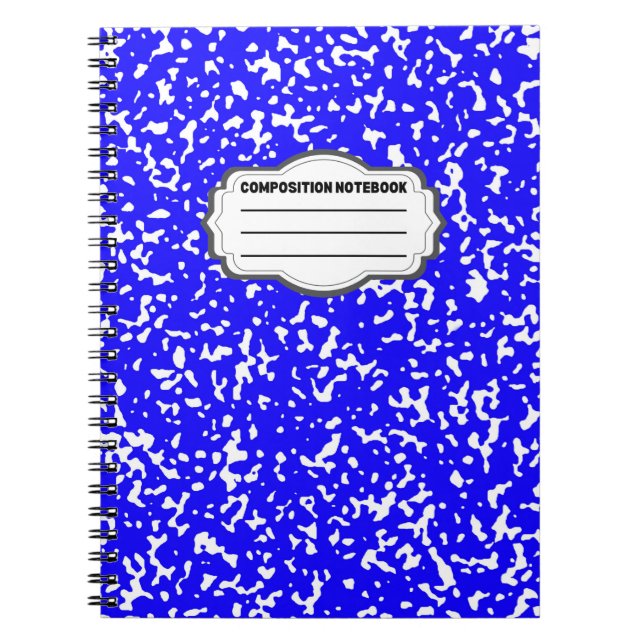 Tesimart | Blauer Spiralkomposition Notebook Desig Notizblock (Vorderseite)