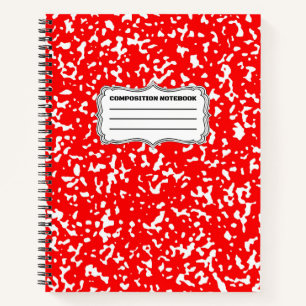 Tesimart   Rotes Design Spiralkomposition Notebook Notizbuch
