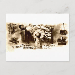 Tesla-Briefkopf Postkarte