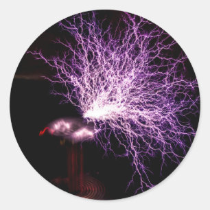 Tesla Coil Plasma Runder Aufkleber