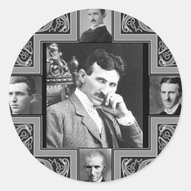 Tesla Coil Runder Aufkleber (Vorderseite)