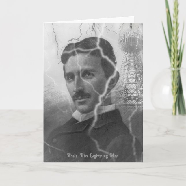 Tesla, der Blitz-Mann Karte (Vorderseite)