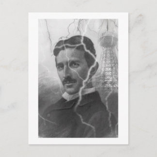 Tesla, der Blitzmann Postkarte