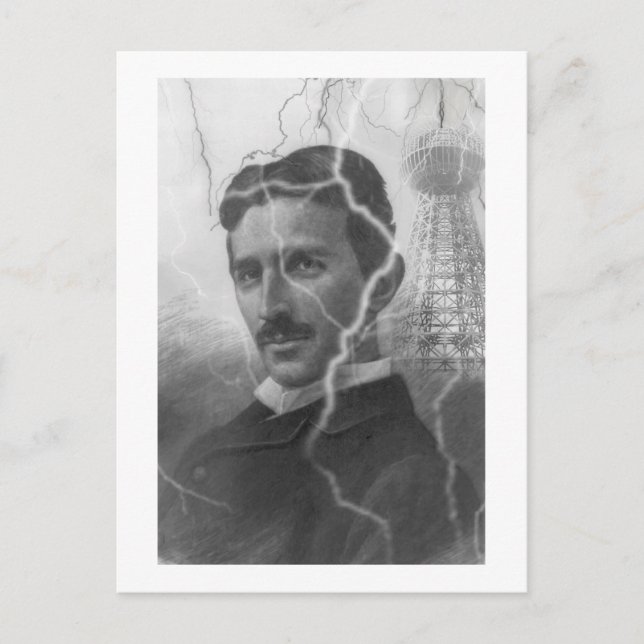 Tesla, der Blitzmann Postkarte (Vorderseite)