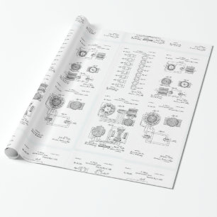 Tesla Elecro-Magnet Bewegungspatent US381968 p 1-4 Geschenkpapier