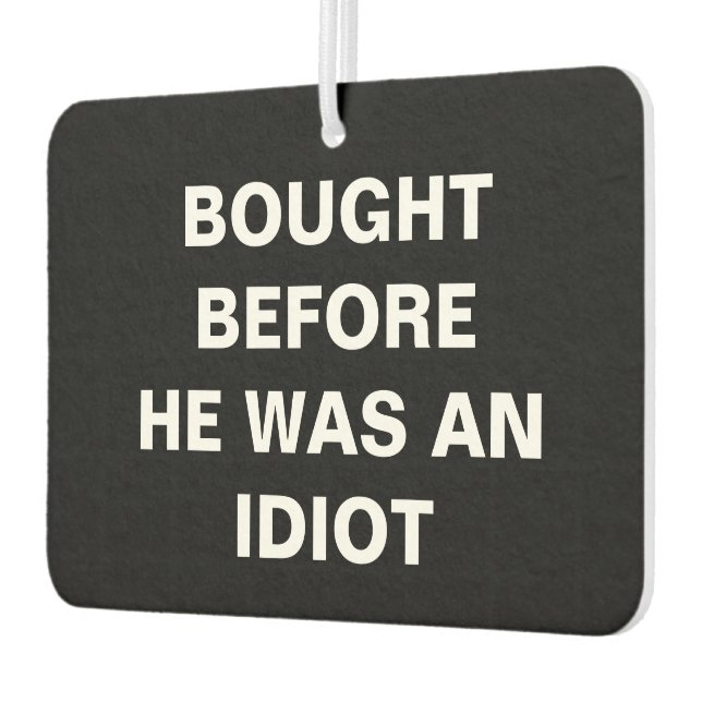 Tesla - gekauft, bevor er ein Idiot war - schwarz Autolufterfrischer (Links)