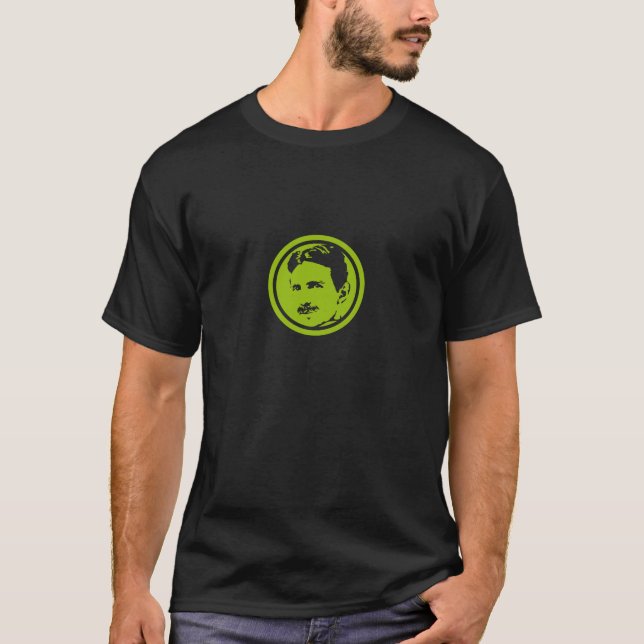 Tesla grünes Porträt T-Shirt (Vorderseite)