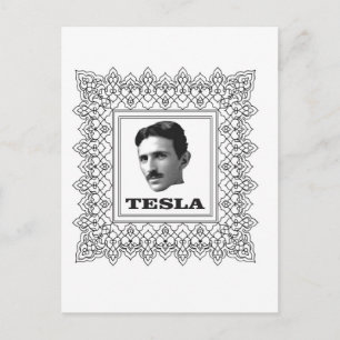 Tesla in einer Box Postkarte