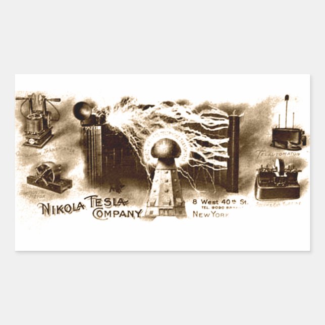 Tesla Letterhead Rechteckiger Aufkleber (Vorderseite)