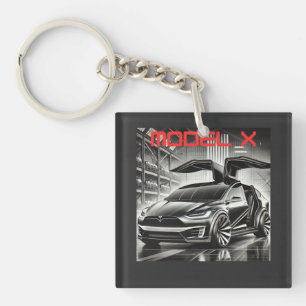 Tesla Model X Elektro-SUV-Design Futuristisches Schlüsselanhänger