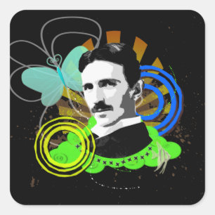 Tesla Quadratischer Aufkleber