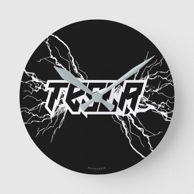 Tesla Runde Wanduhr (Vorderseite)