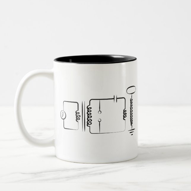 Tesla Spule Zweifarbige Tasse (Links)