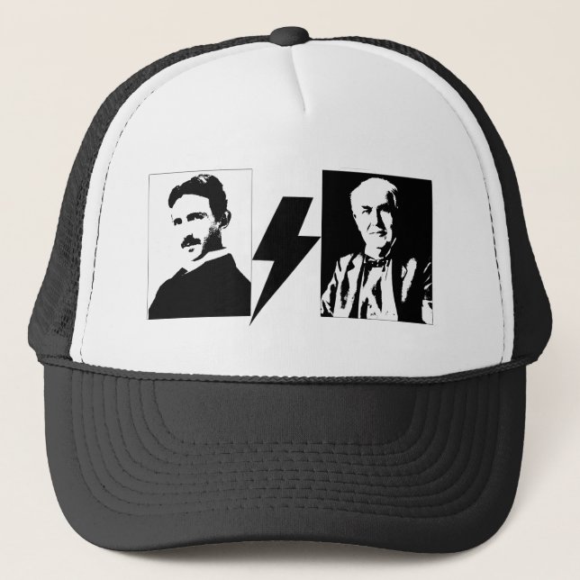 Tesla und Edison - das Original AC/DC. Truckerkappe (Vorderseite)