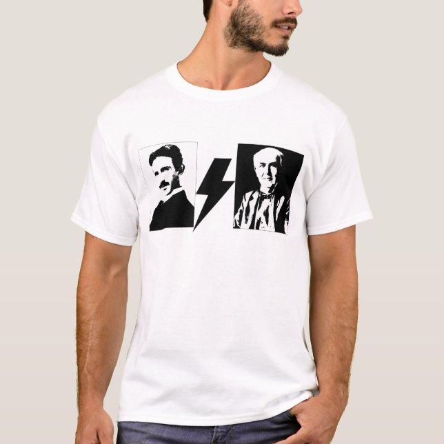Tesla und Edison - das ursprüngliche AC/DC. T-Shirt (Vorderseite)