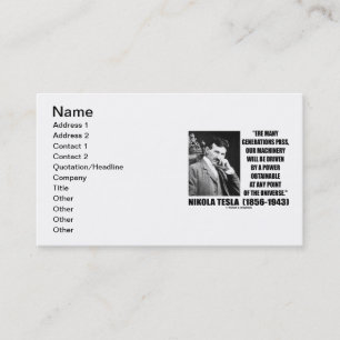 Tesla unser Maschinerie gefahrener Power Visitenkarte