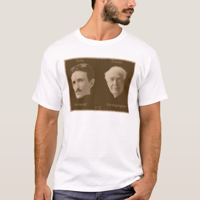 Tesla V/S Edison T-Shirt (Vorderseite)