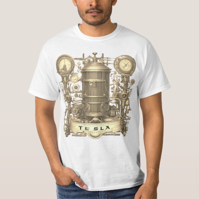 Tesla Vintag Motor T-Shirt (Vorderseite)