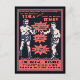 Tesla vs. Edison Postkarte
