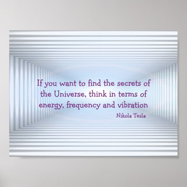 Tesla Zitat Energie Metaphysische Poster (Vorne)
