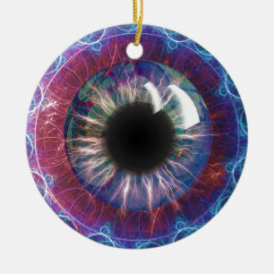 Teslas Augen-Fraktal Design Keramik Ornament