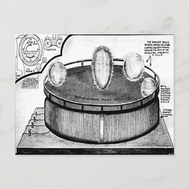 Teslas Ei auf der Postkarte der Columbia-Ausstellu (Vorderseite)