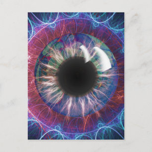 Tesla's Eye-Fraktal Design Postkarte