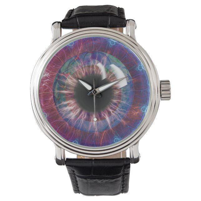 Teslas Fraktal Art Custom Watch Armbanduhr (Vorderseite)