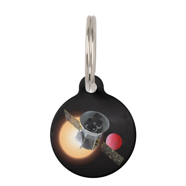 TESS Planet Hunter Spacecraft Haustiermarke (Vorderseite)