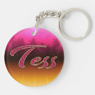 Tess Vorname Name golden pink Schlüsselanhänger