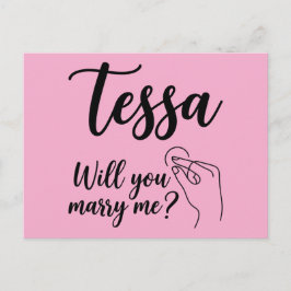 Tessa Name Design mit roter Rose & Shaka Hand Postkarte