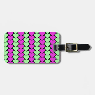 Tessellated Pink and Green Hearts Gepäckanhänger
