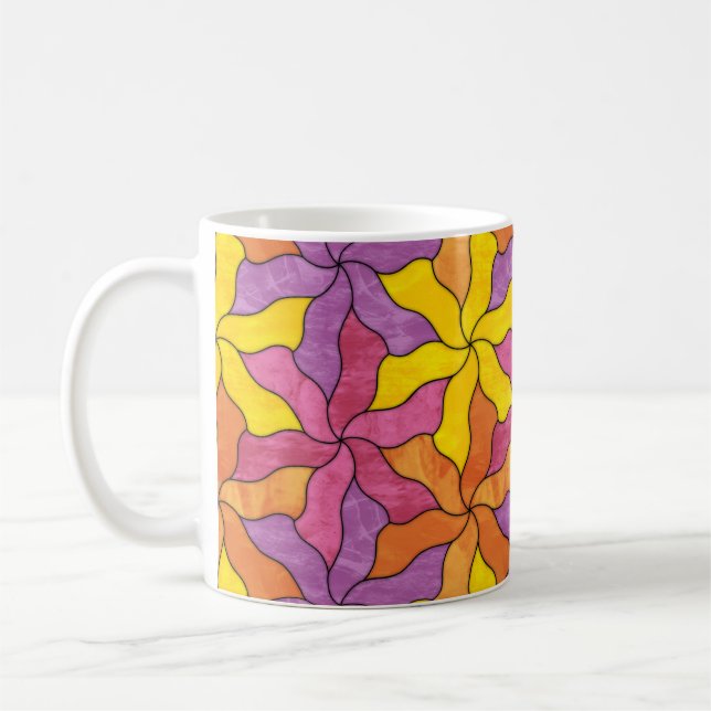 Tessellierte Blume aus Hartglas Kaffeetasse (Links)