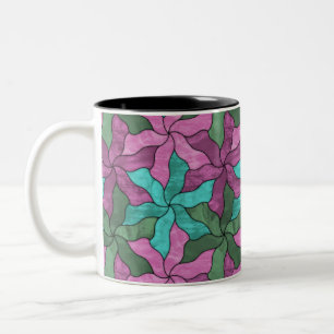 Tessellierte Blume aus Hartglas Zweifarbige Tasse