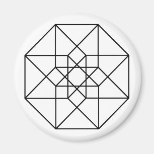 Tesseract (schwarze Kontur) Magnet