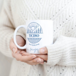 Tessin, Schweiz   Blau   Minimalistische Landschaf Tasse