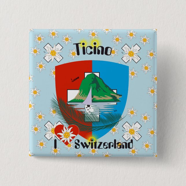 Tessin - Tessin - Schweiz - Svizzera Schaltfläche Button (Vorderseite)