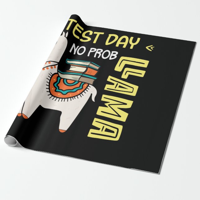 Test Day Llama Teacher Exam Testing Teaching Geschenkpapier (Ungerollt)