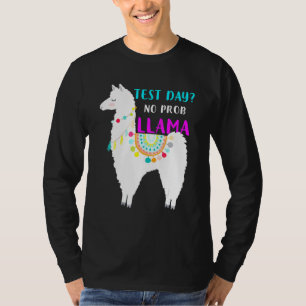 Test Day No Prob Llama Lehrer Test T-Shirt