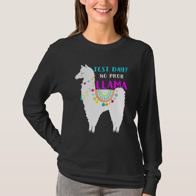 Test Day No Prob Llama Lehrer Test T-Shirt (Vorderseite)