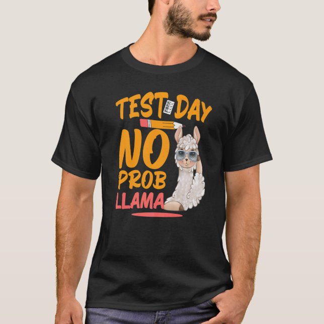 Test Day No Prob Llama Llama Lehrer & Student Tes T-Shirt (Vorderseite)