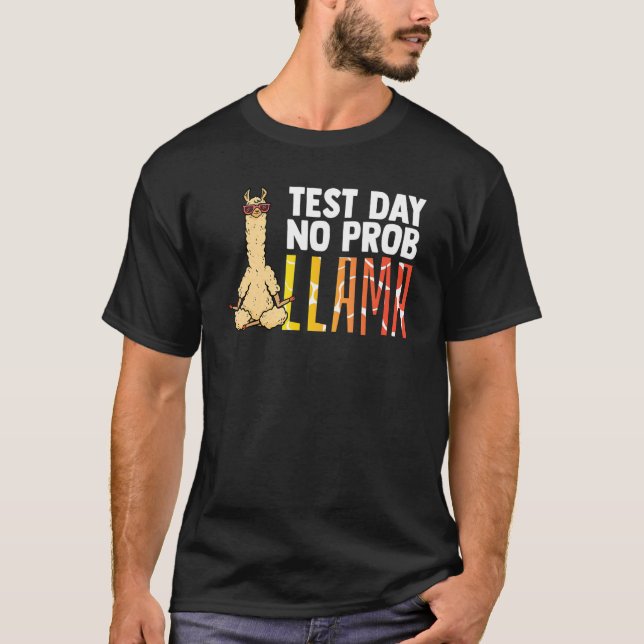 Test Day No Prob Llama Nerd Llama Teacher Alpaca 1 T-Shirt (Vorderseite)